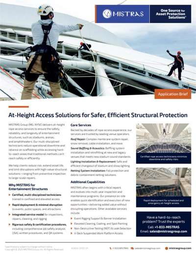 Rope Access for Stadiums and Other Entertainment Structures
